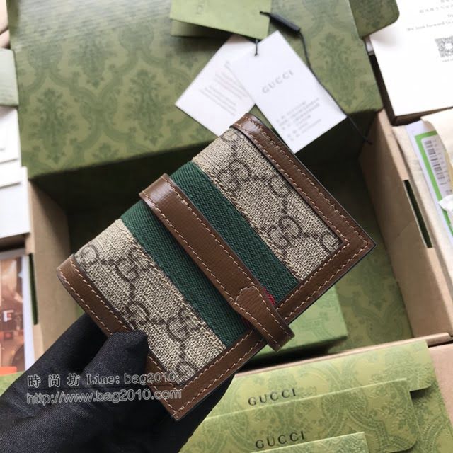 Gucci原厂皮包包 古驰女Jackie 1961帆布印花钱包 Gucci翻盖短夹零钱包 645536  gdj1729